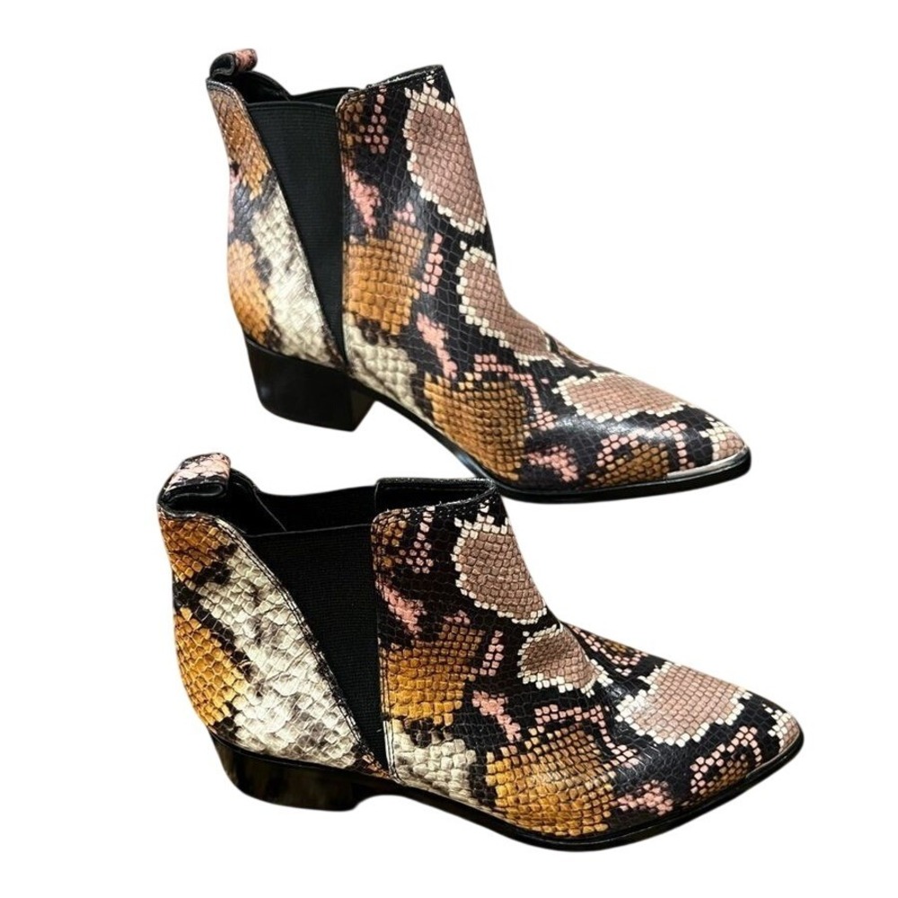 New Marc Fisher snake skin ankle boots size 5 colors black, tan, cream, and Pink